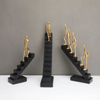 Golden Climber Sculpture - Abstract Modern Artwork, back view - House Of Avana