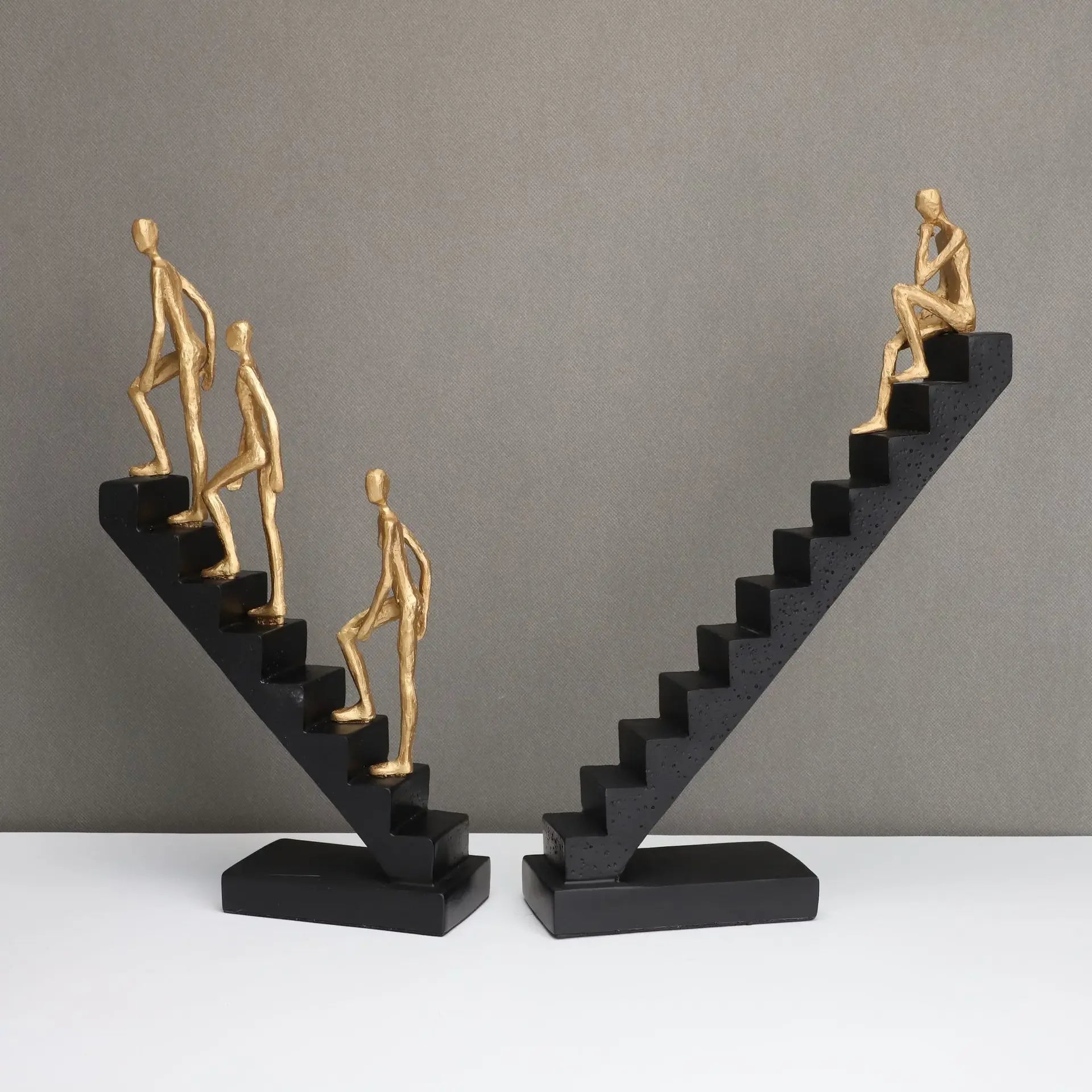 Golden Climber Sculpture - Abstract Modern Artwork, detail shot - House Of Avana