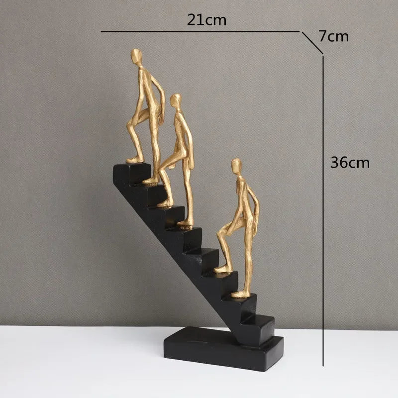 Golden Climber Sculpture - Abstract Modern Artwork, product packaging - House Of Avana