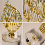 Golden abstract sculpture, metallic finish, unique tabletop design - House of Avana