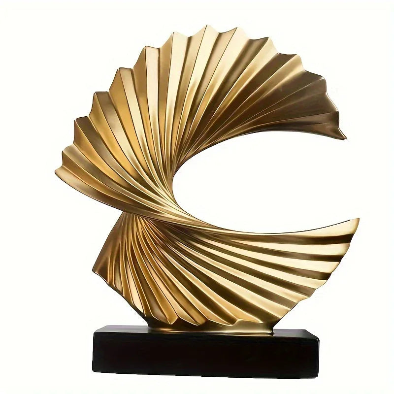 Abstract Ornament, Resin Golden Statue Art Craft, for Wine Cabinet, Bookshelf Home Living Room Office... - House Of Avana