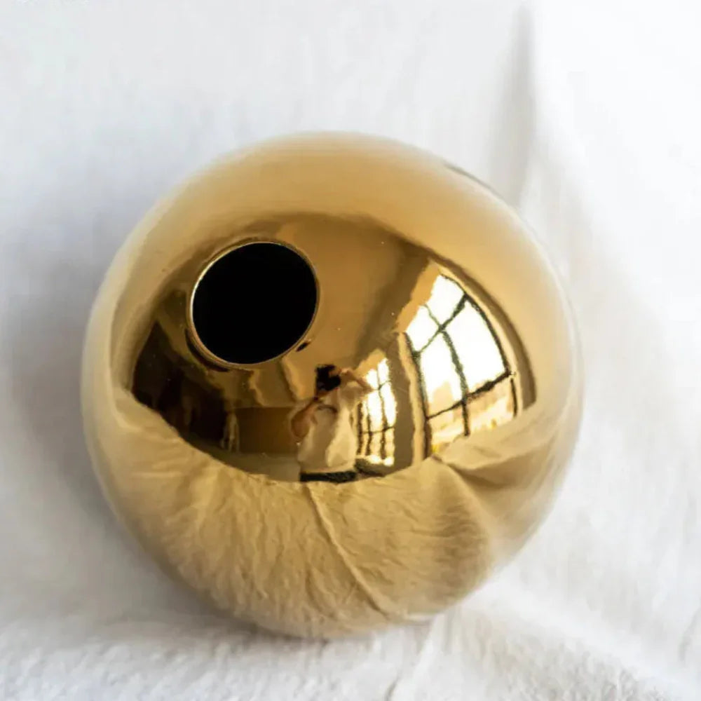 Golden Ball Ceramic Vase - House Of Avana