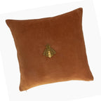Golden Bee Silk Velvet Throw Pillow Cover X 20, back view - House Of Avana