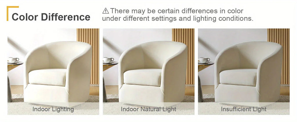 Velvet Swivel Accent Chair with Golden Metal Base, alternate view - House Of Avana