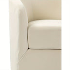 Velvet Swivel Accent Chair with Golden Metal Base, angled view - House Of Avana