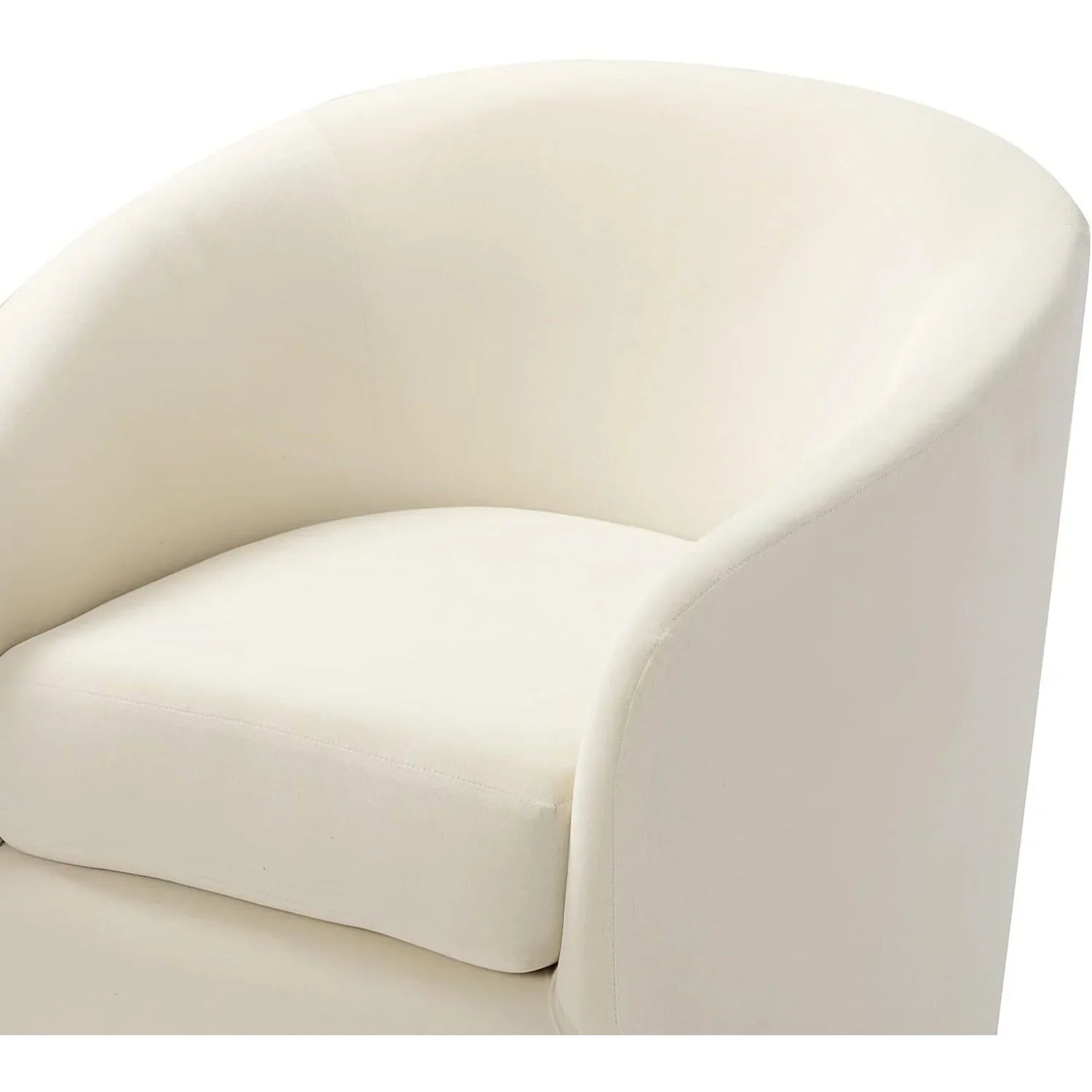 Velvet Swivel Accent Chair with Golden Metal Base, angled view - House Of Avana