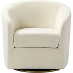 Velvet Swivel Accent Chair with Golden Metal Base, close-up view - House Of Avana
