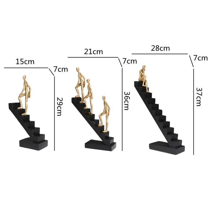 Golden Climber Sculpture - Abstract Modern Artwork, lifestyle image - House Of Avana