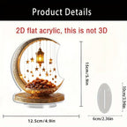 2d Flat - 2d Acrylic Crescent Moon and Star Tabletop Decor – Boho Style, Universal Holiday Collectible... - House Of Avana