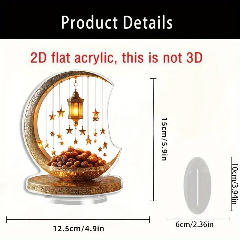 2d Flat - 2d Acrylic Crescent Moon and Star Tabletop Decor – Boho Style, Universal Holiday Collectible... - House Of Avana