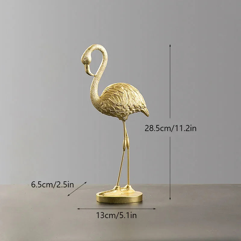 Northeuins Resin Golden Flamingo Figurines for Interior Luxury Animal Ornament Home Office Desktop Decor... - House Of Avana