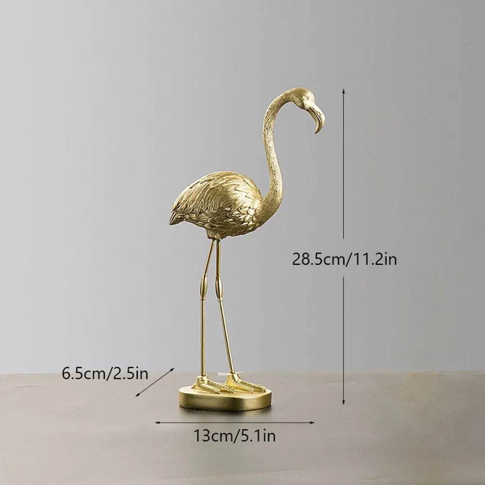 Northeuins Resin Golden Flamingo Figurines for Interior Luxury Animal Ornament Home Office Desktop Decor... - House Of Avana