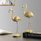 Northeuins Resin Golden Flamingo Figurines for Interior Luxury Animal Ornament Home Office Desktop Decor... - House Of Avana