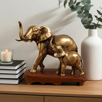 Golden Elephant Family Figurine House Of Avana