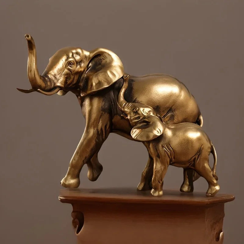 Elegant Golden Elephant Statue-abs- for Desktop Wealth & Prosperity Home Decor - House Of Avana