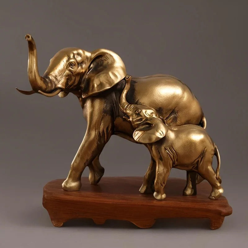 Elegant Golden Elephant Statue-abs- for Desktop Wealth & Prosperity Home Decor - House Of Avana