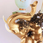 Golden Resin Elephant Statue Feng Shui Elegant Elephant Trunk Sculpture Lucky Wealth Figurine Crafts... - House Of Avana