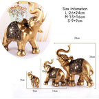 Golden Resin Elephant Statue Feng Shui Elegant Elephant Trunk Sculpture Lucky Wealth Figurine Crafts... - House Of Avana