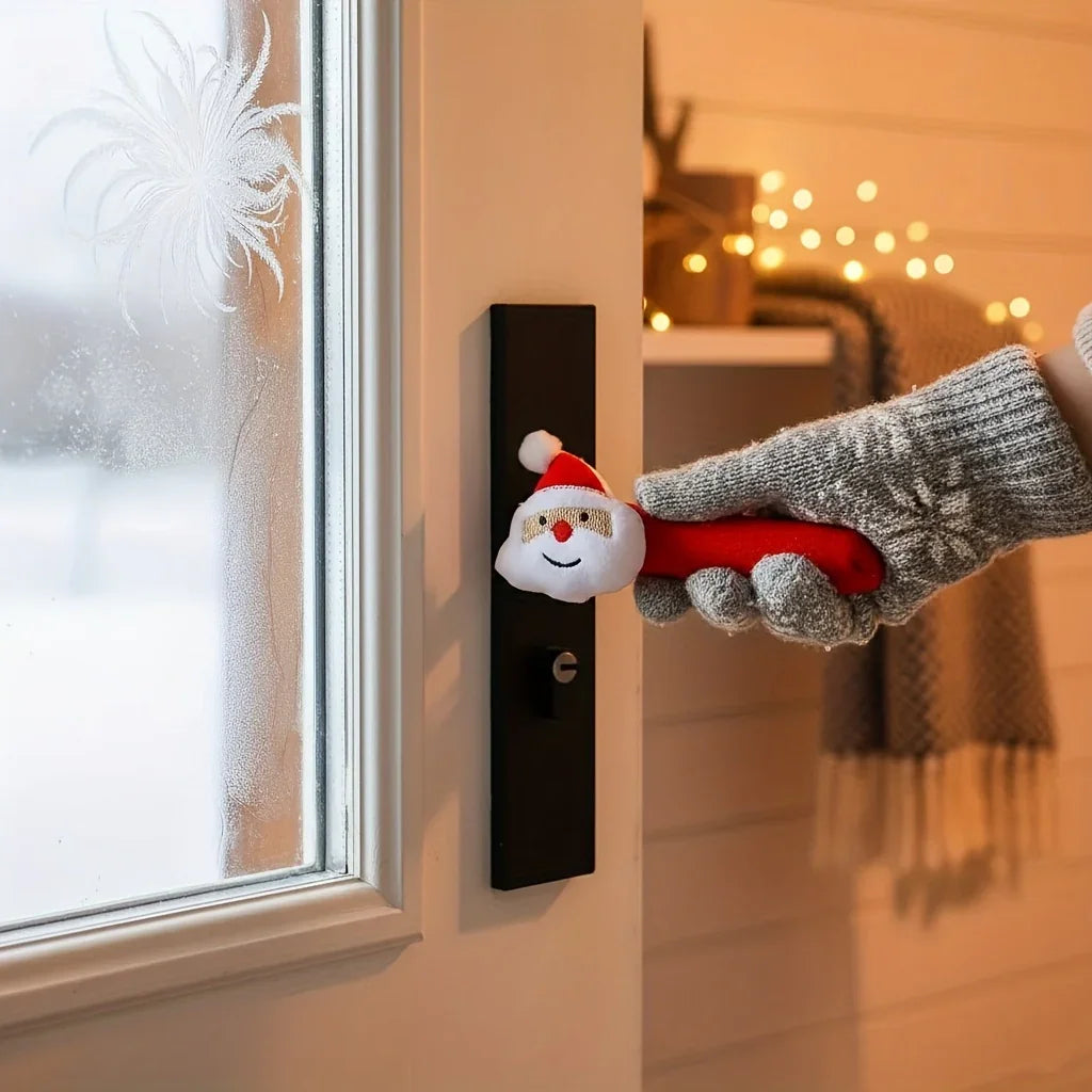 Fabric Elf Door Knocker with Golden Bell & Hook, Red/green Christmas Door Hanger - House Of Avana