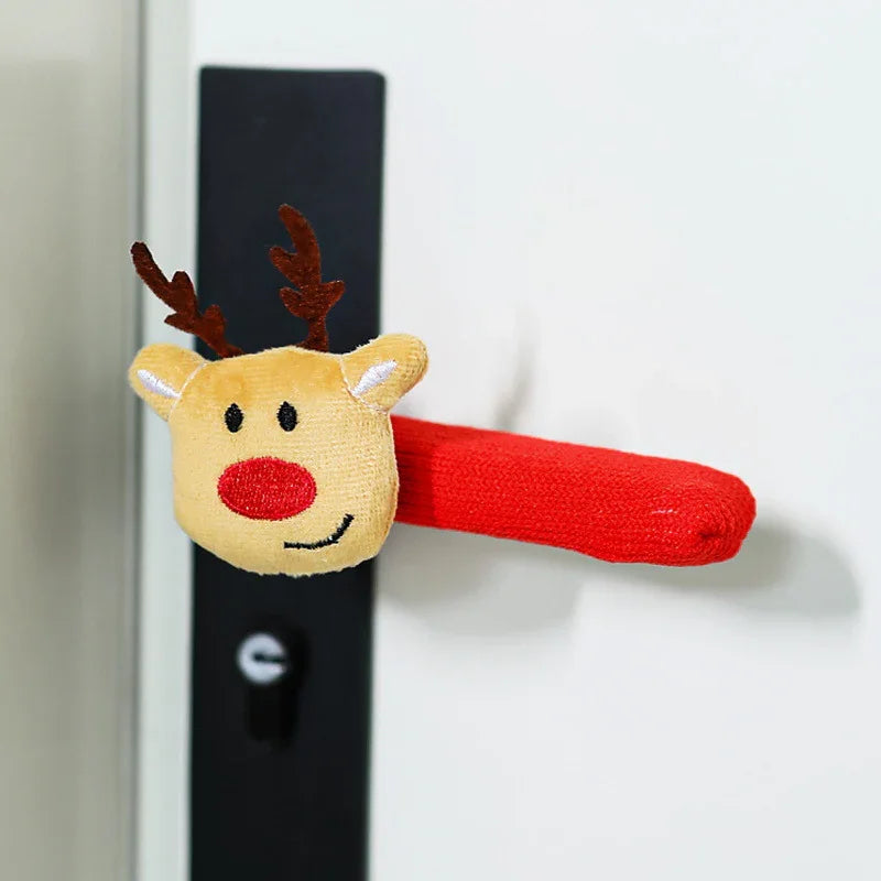 Fabric Elf Door Knocker with Golden Bell & Hook, Red/green Christmas Door Hanger - House Of Avana