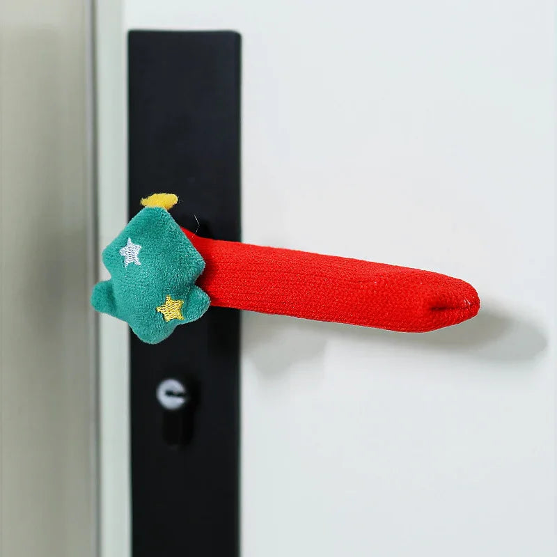 Fabric Elf Door Knocker with Golden Bell & Hook, Red/green Christmas Door Hanger - House Of Avana