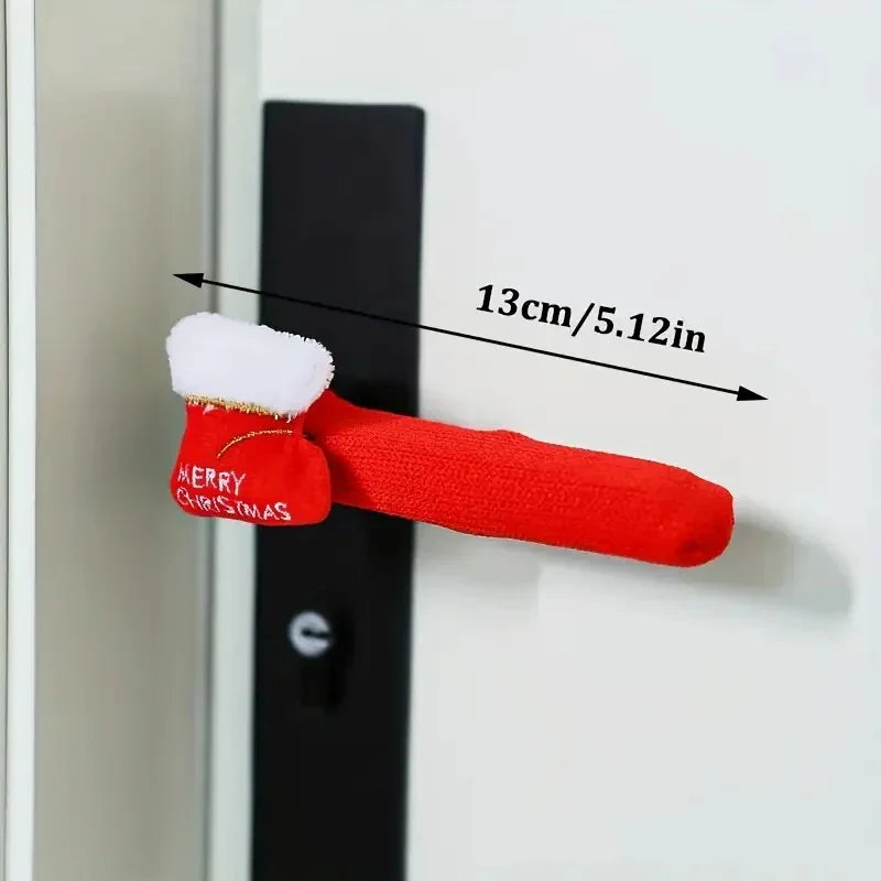 Fabric Elf Door Knocker with Golden Bell & Hook, Red/green Christmas Door Hanger - House Of Avana