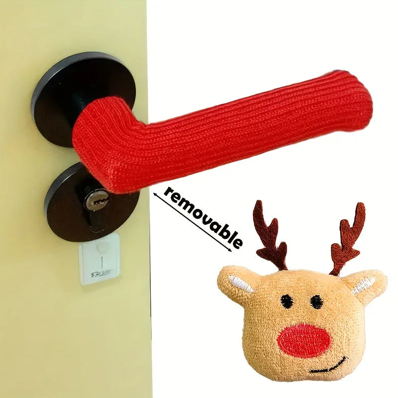 Fabric Elf Door Knocker with Golden Bell & Hook, Red/green Christmas Door Hanger - House Of Avana