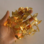 3m/30LED Golden Leaf Garland Fairy Lights, Warm White String Lighting, Battery Operated (2x Not Included), Elegant Decoration for Home, Christmas, Thanksgiving, Table, Weddings, Artificial Plant Decor - No Feathers, No Batter House Of Avana [[SKU:HOA-XMS-056]]