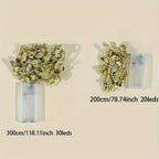 3m/30LED Golden Leaf Garland Fairy Lights, Warm White String Lighting, Battery Operated (2x Not Included), Elegant Decoration for Home, Christmas, Thanksgiving, Table, Weddings, Artificial Plant Decor - No Feathers, No Batter House Of Avana [[SKU:HOA-XMS-056]]
