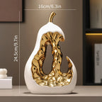 Golden Ceramic Pear Figurine - House Of Avana