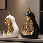 Golden Ceramic Pear Figurine - House Of Avana