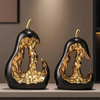 Golden Ceramic Pear Figurine - House Of Avana