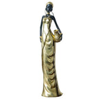 African Figurine - Golden Sculpture Storage, lifestyle image - House Of Avana