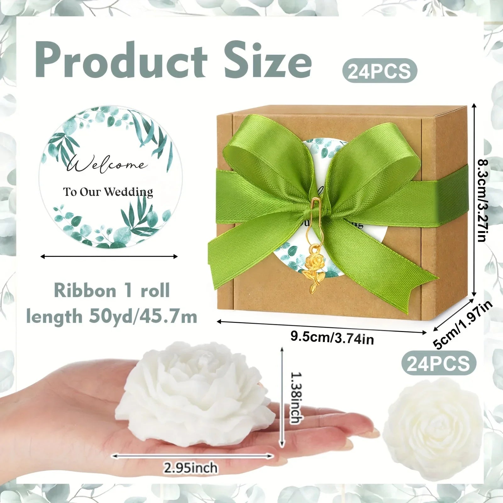 Christmas S Peony Flower Candle Set, Peony Flower Scented Candle Set with Golden Leaf Charm, Card,... - House Of Avana