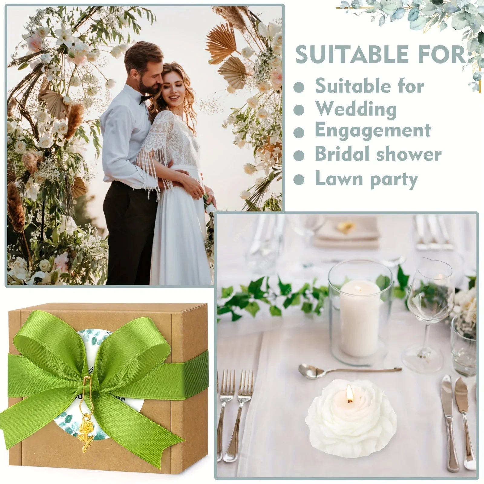 Christmas S Peony Flower Candle Set, Peony Flower Scented Candle Set with Golden Leaf Charm, Card,... - House Of Avana