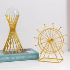 Golden Desk Statue - Geometric Crystal Ball, detail shot - House Of Avana