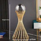 Golden Desk Statue - Geometric Crystal Ball, lifestyle image - House Of Avana