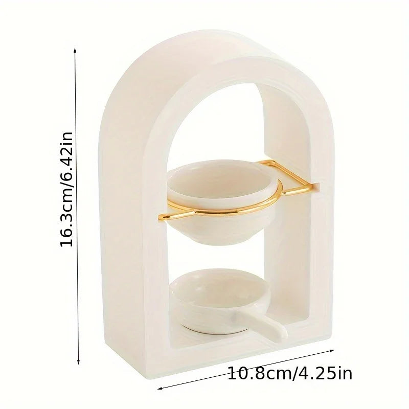 1 Set Golden Burner Essential Oil Lamp Candle Holder for Home Use - House Of Avana