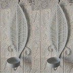 [rustic Leaf Wall Sconces] S Rustic Farmhouse Metal Leaf Wall Sconces Candle Holders - Golden Leaf... - House Of Avana