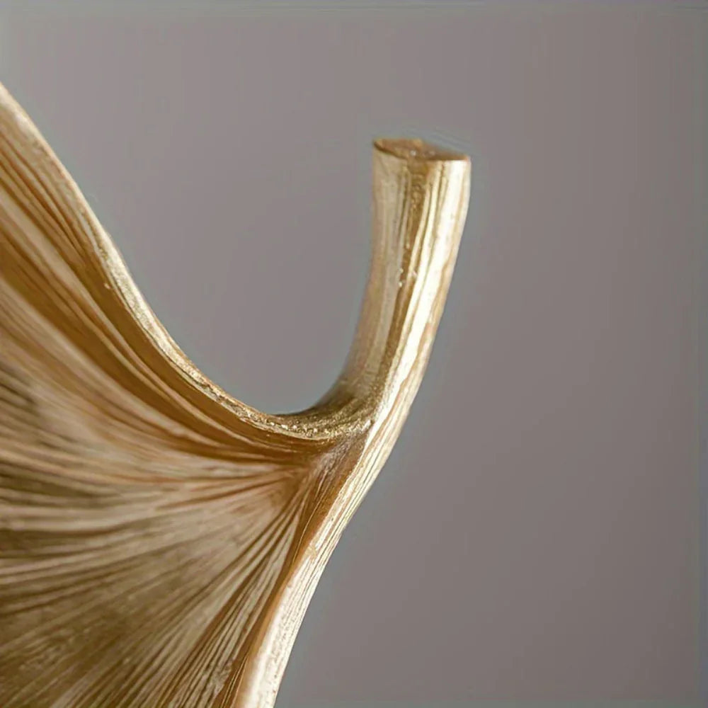 Golden Metal Leaf Wall Decor with Intricate Design, lifestyle image - House Of Avana