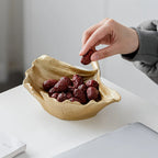 Golden leaf decorative accent, metallic gold finish, ornate details - House of Avana