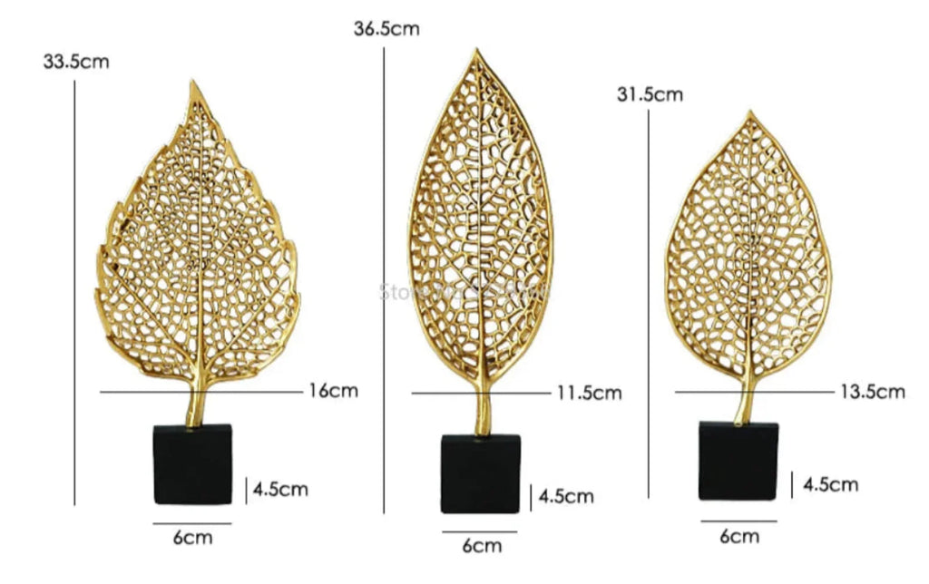Golden Leaf Tabletop Sculpture - House Of Avana