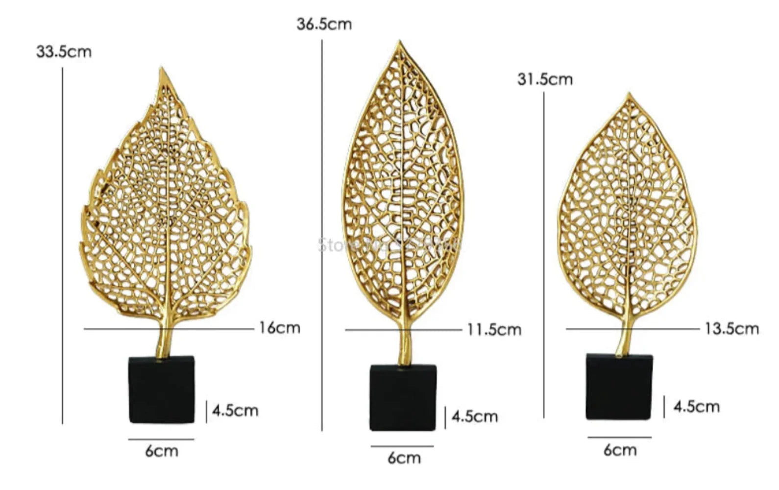 Golden Leaf Tabletop Sculpture - House Of Avana