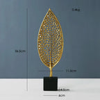 Golden Leaf Tabletop Sculpture - House Of Avana