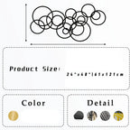 Golden metal wall art, interlocking circles, modern minimalist design - House of Avana