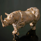 Golden Metallic Rhino Statue -House of Avana