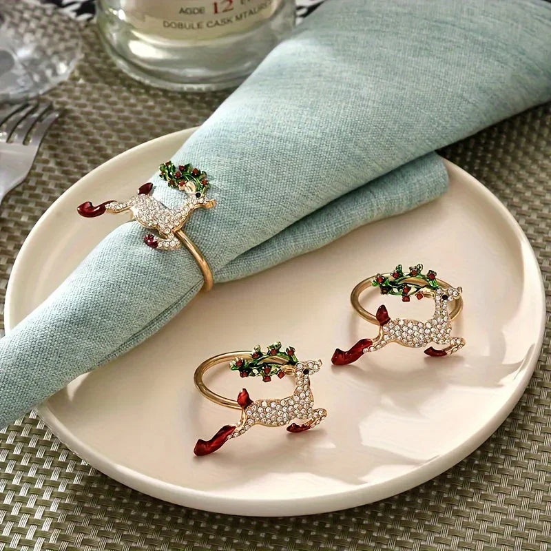 [6pcs Golden Napkin Rings] 6pcs Golden Napkin Rings | Perfect for Christmas, Thanksgiving, Easter, Birthdays and More! | Festive Table Settings, Storage Racks House Of Avana