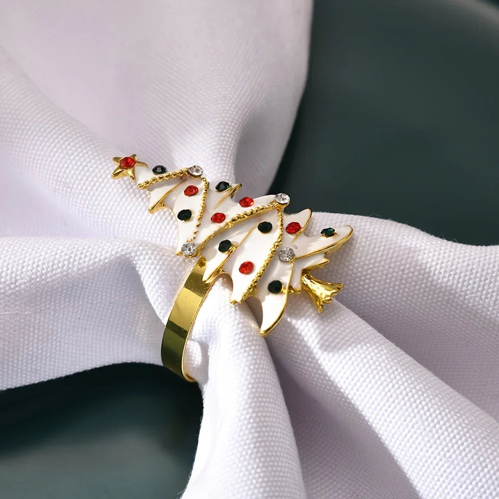 [6pcs Golden Napkin Rings] 6pcs Golden Napkin Rings | Perfect for Christmas, Thanksgiving, Easter, Birthdays and More! | Festive Table Settings, Storage Racks House Of Avana