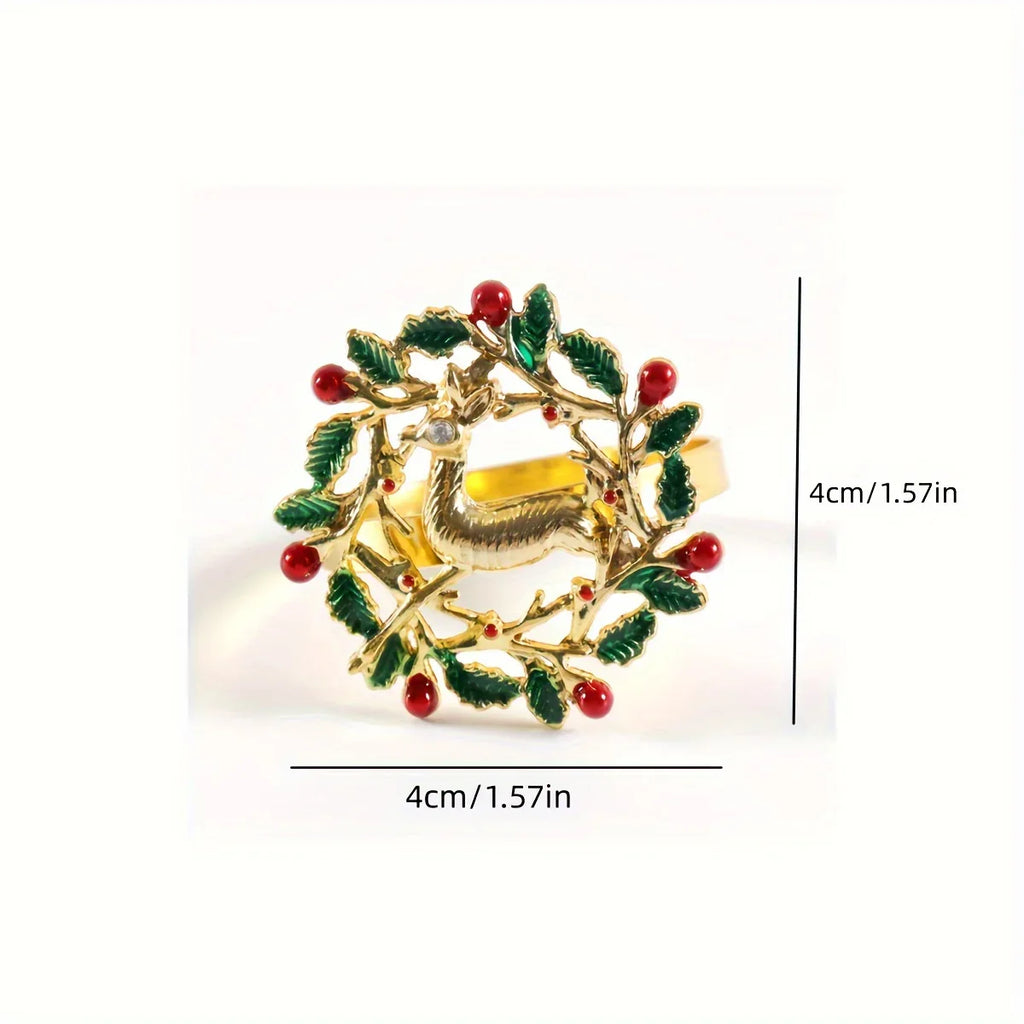 [6pcs Golden Napkin Rings] 6pcs Golden Napkin Rings | Perfect for Christmas, Thanksgiving, Easter, Birthdays and More! | Festive Table Settings, Storage Racks House Of Avana