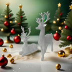 [Christmas New Year] 2pcs Creative Golden and Silvery Bead Reindeer Ornaments – Perfect Christmas & New Year Gift Decor for Home, Room, Living Space, TV Stand, or Office | Elegant Desktop Display with Deer-Themed Design, Se House Of Avana [[SKU:HOA-XMS-402]]